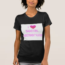 Eu amo o rosa social dos trabalhos em rede tshirt