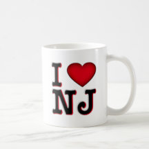 Eu amo o roupa & a mercadoria de NJ Caneca