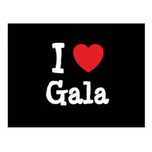 Eu amo o t-shirt do coração da gala cartões postais