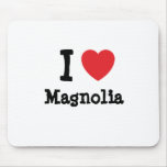 Eu amo o t-shirt do coração da magnólia mousepads