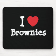 Eu amo o t-shirt do coração das brownies mouse pads
