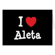 Eu amo o t-shirt do coração de Aleta Cartão