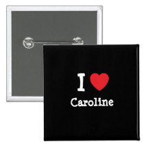 Eu amo o t-shirt do coração de Caroline Pins