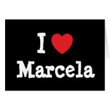 Eu amo o t-shirt do coração de Marcela Cartão