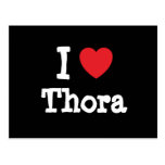 Eu amo o t-shirt do coração de Thora Cartões Postais