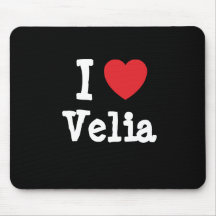 Eu amo o t-shirt do coração de Velia Mousepads