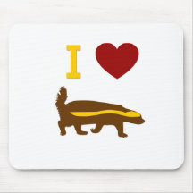 Eu amo o texugo de mel mousepad
