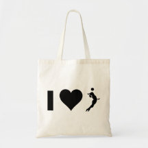 Eu amo o voleibol (fêmea) bolsas de lona