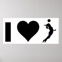 Eu amo o voleibol (fêmea) poster