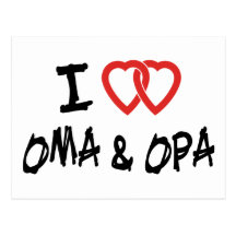 Eu amo Oma & Opa Cartões Postais