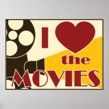 Eu amo os filmes impressão