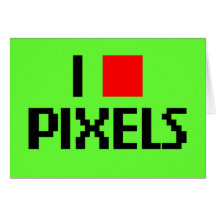 Eu amo os pixéis escuros cartao