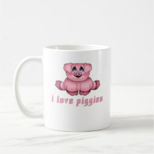 Eu amo Piggies Caneca