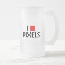 Eu amo pixéis caneca