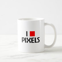 Eu amo pixéis canecas