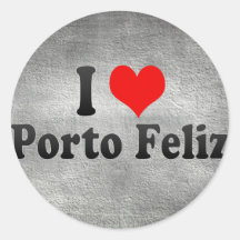 Eu amo Porto Feliz, Brasil Adesivo Redondo