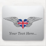 Eu amo Reino Unido - asas Mouse Pads
