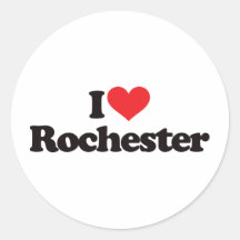 Eu amo Rochester Adesivos Em Formato Redondos