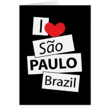 Eu amo Sao Paulo Brasil Cartoes