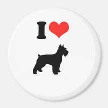 Eu amo Schnauzers diminutos Imã De Refrigerador