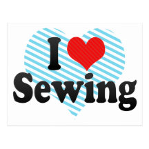 Eu amo Sewing Cartão Postal