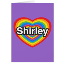 Eu amo Shirley. Eu te amo Shirley. Coração Cartão