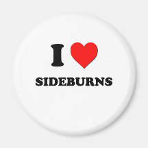 Eu amo Sideburns Imã De Refrigerador