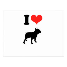 Eu amo terrier de Boston Cartao Postal