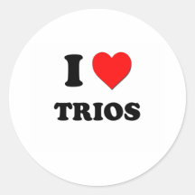 Eu amo trios adesivos redondos