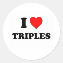 Eu amo triplicar-se adesivos redondos