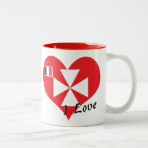 Eu amo Wallis e ilhas de Futuna Caneca