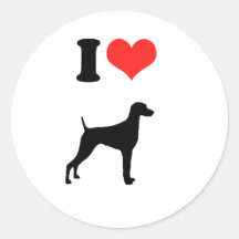 Eu amo Weimaraners Adesivos Redondos