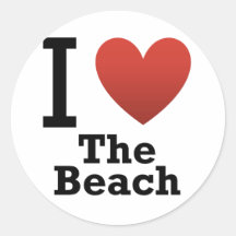 eu-amor--praia adesivos em formato redondos