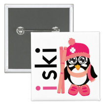 Eu esquio pinguim boton