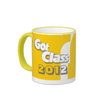 Eu fiquei a classe 2012 caneca amarela e branca