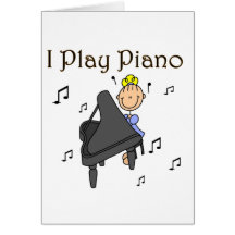 Eu jogo t-shirt e presentes do piano cartoes