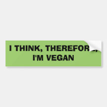 EU PENSO, CONSEQÜENTEMENTE, eu sou VEGAN Adesivos