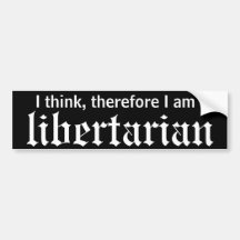 Eu penso, conseqüentemente LIBERTÁRIO Adesivo