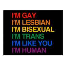 Eu sou GLBT que eu sou HUMANO Cartoes Postais