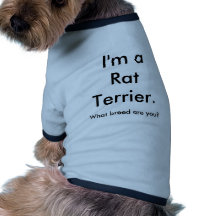Eu sou um rato Terrier., que raça sou você? Camisa Para Caes