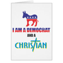 Eu sou uma democrata e um cristão cartoes