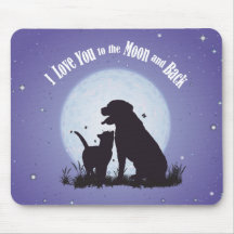 Eu te amo à lua e ao Mousepad traseiro
