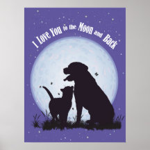 Eu te amo à lua e ao poster traseiro