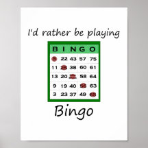 Eu um pouco estaria jogando o bingo (o cartão) poster