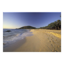 EUA, Havaí, Maui, pegadas na areia, Makena Arte De Fotos