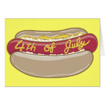 EUA-Hotdog 4o julho Cartoes