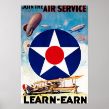EUA - Junte-se ao serviço aéreo Aprender-Ganham Pôsteres