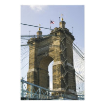 EUA, Ohio, Cincinnati: Suspensão de Roebling Arte De Fotos