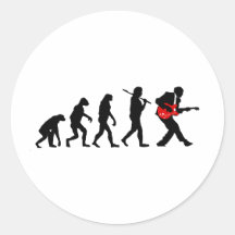 Evolução do guitarrista adesivos em formato redondos