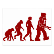 Evolução do robô - do homem em robôs cartões postais